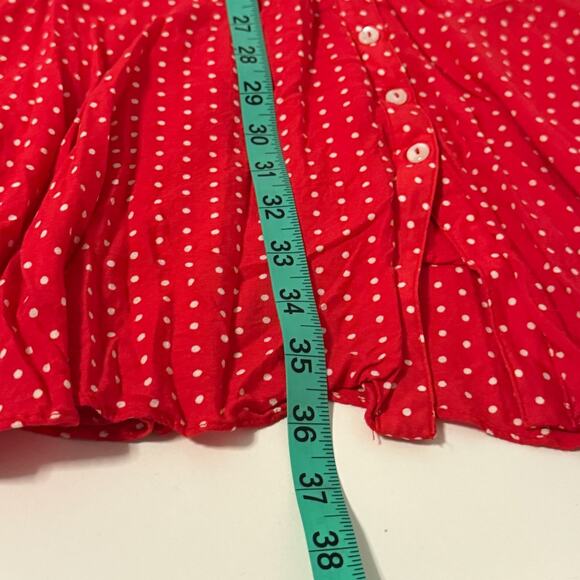 Free People Pippa Polka-Dot Mini Sz XL Button-Down Dress Y2K Feminine Cottage - Picture 7 of 16